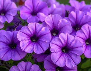 Close Up of Purple Petunias.