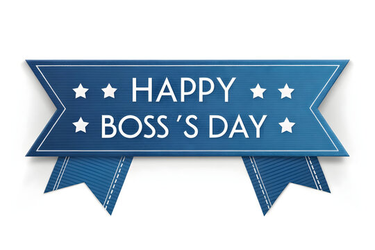Happy Boss’s Day Blue Ribbon Banner
