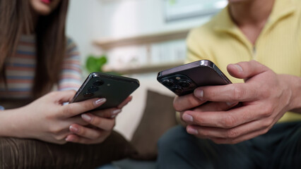 Smartphone Interaction. Friends enjoying digital moments together in a relaxed environment.