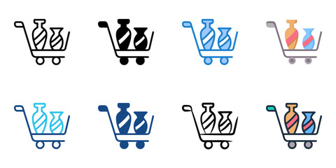 Arts and crafts markets icon set multiple style collection 
