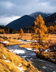 River flows through autumnal valley