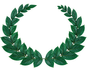 Fototapeta premium Green laurel wreath as a symbol of victory and honor.