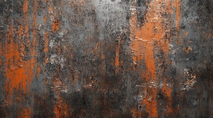 Weathered metal with orange accents