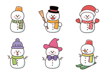 かわいい雪だるまのセット