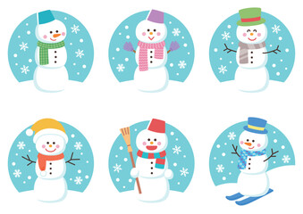 かわいい雪だるまのセット