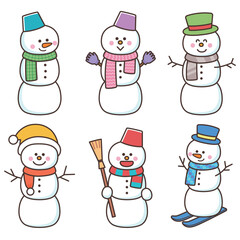 かわいい雪だるまのセット