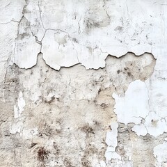 Obraz premium Cracked, peeling white wall close-up