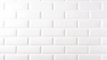 White Brick Wall Ceramic Material Tiles Texture - Clean white brick wall texture. Concept symbolizing: Purity, simplicity, cleanliness, order, and modernism