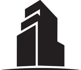 Abstract Geometric Building Silhouette Logo architecture