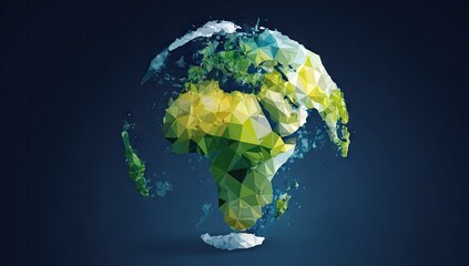 Abstract 3 d earth globe illustration against dark blue background