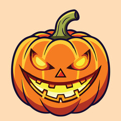 design logo icon vector illustration  halloween spooky jack pumpkin