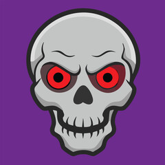 design logo icon vector illustration  halloween creepy skull