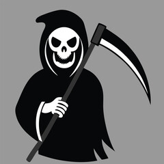 design logo icon vector illustration  halloween grim reaper