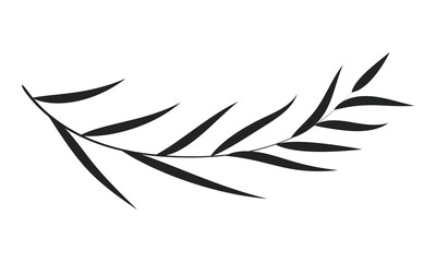 Botanical Contour Tree Branch Petal Black Leafy Leaves Summer Spring Decorative Hand Drawn Illustrator Art