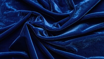 Rich blue velvet fabric folds softly