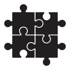 Obraz premium Interlocking puzzle pieces silhouette design elements