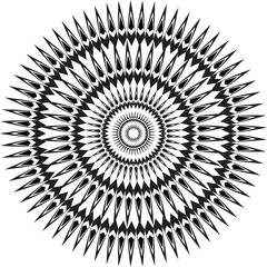 black and white spiral Pattern Vector Decoration Design