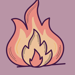 Modern Minimalist Fire Flame Vector Illustration for Energy and Passion Concepts