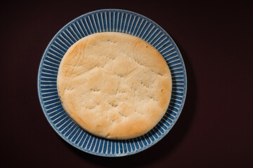Raw food for snacks called pizza base Bread isolated 