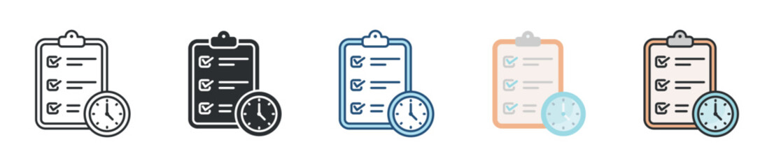 Fototapeta premium Project Plan Icon Set Multiple Style Collection