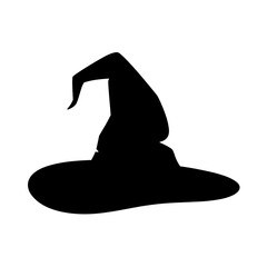 silhouette of a witch hat in transparent background 