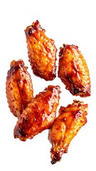 Pile of Five Barbecue Glazed Chicken Wings
