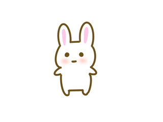 Cute Rabbit Character, Adorable Cartoon Mascot Illustration