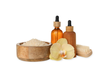 Relaxing blend of spa items for festive New Year vibes, on white, PNG