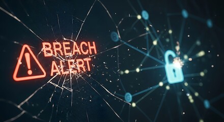 Obraz premium Cybersecurity Breach Alert System.