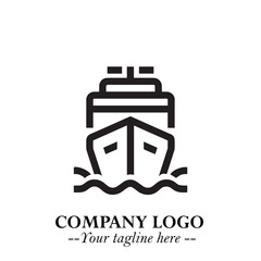 Black and White Transport Logo Illustration in Minimalist Modern Vector Design for Mobility and Travel