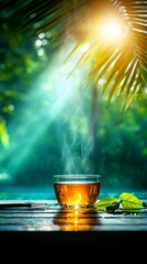 Tranquil Tea Break in Tropical Paradise.