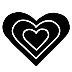 Seamless Pattern of Black and White Striped Hearts