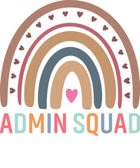 Admin squad rainbow tshirt design