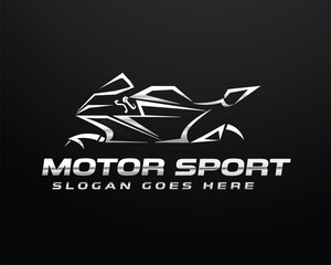 motor sport logo silver