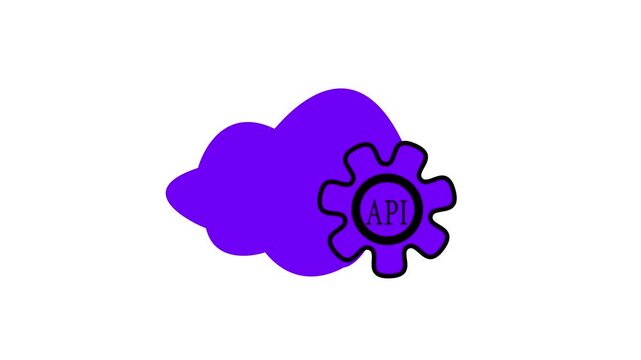 video animation icon api web concept, on a transparent background with alpha channel set to zero