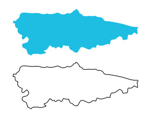 Fototapeta premium map of Asturias autonomous community of Spain. Map with detailed outlines and blue silhouettes