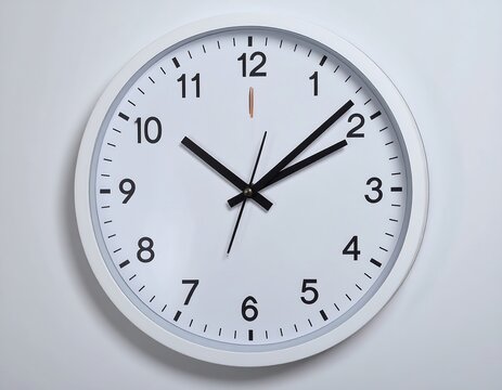 Round white clock on wall - Powered by Adobe