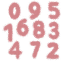A soft and dreamy collection of hand-painted numbers 0–9, designed with a fluffy pink brush texture.
Each number expresses a unique balance between playfulness and elegance — combining gentle strokes,