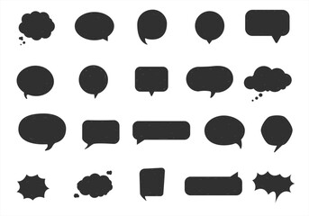 Hand Drawn Doodle Speech Bubble Set.Sketch Comic Chat Balloons Collection.