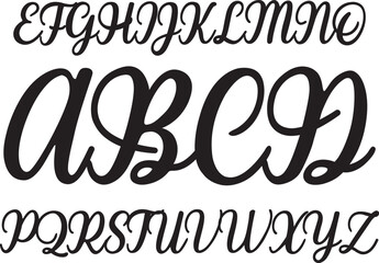 Stylish uppercase alphabet vector A-Z in handwritten calligraphy style. Perfect for logos, posters, invitations, typography, branding, and digital design projects