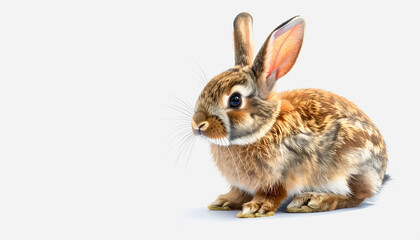 Obraz premium A charming rabbit displayed on a bright white background perfectly isolated for creative and artistic projects