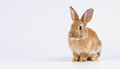 Obraz premium An adorable rabbit showcased on a crisp white background perfectly isolated for artistic and creative uses