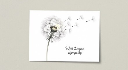Sympathy Card with Dandelion Design.