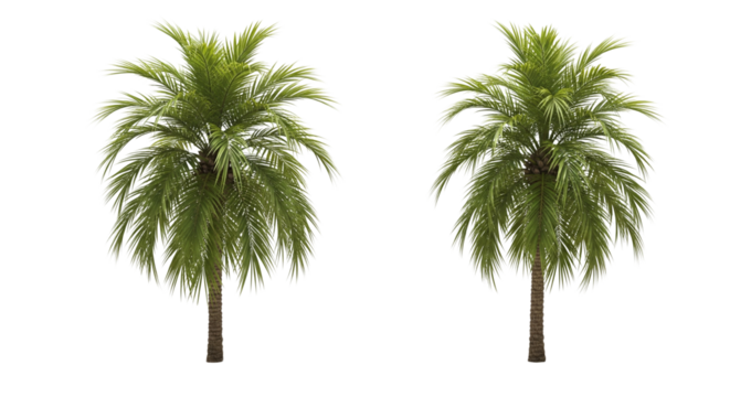 Sandy Island Palm Collection isolated on transparent background - Powered by Adobe