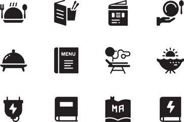 Vector illustration set of business and finance icons including money, office, phone, and document symbols for web and design