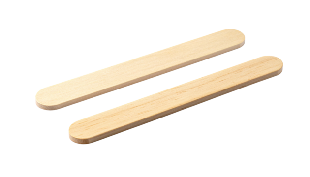 Pair of Wooden Craft Stick Variations isolated on transparent background