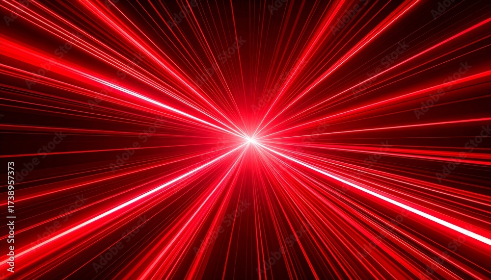 Wall mural dynamic red lines glowing with speed and energy abstract technology on dark background