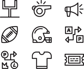 Fototapeta premium American football icons for game day excitement