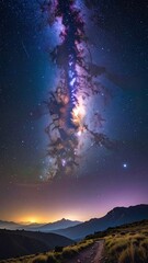 Milky Way over mountains