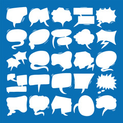 Speech Bubble Vector Set, Comic and Cartoon Balloon Line Art Collection